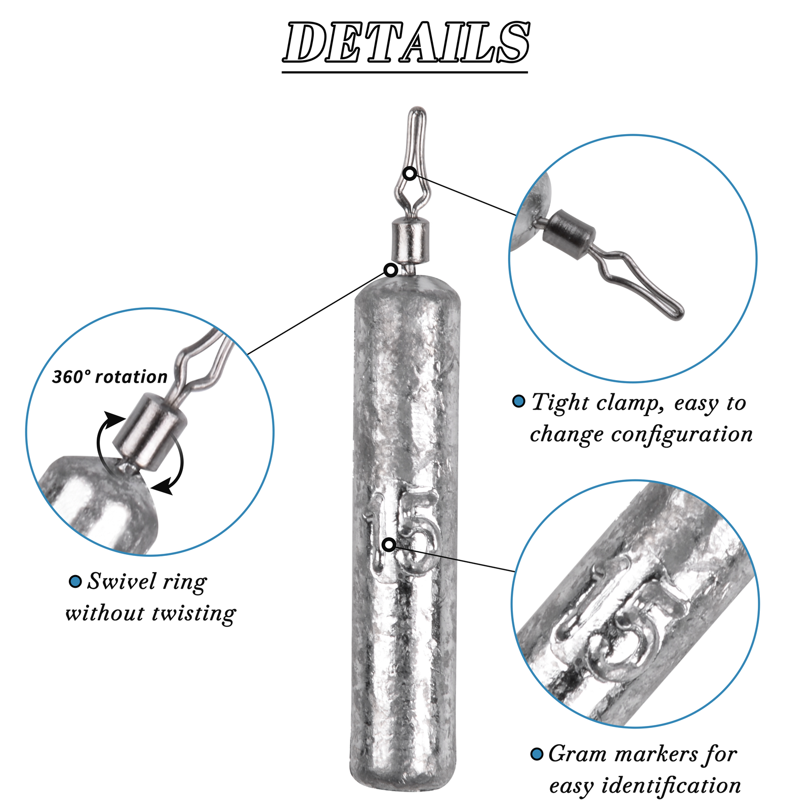 30pcs Pencil Drop Shot Weights Lead Sinker Fishing Sinkers 5g 7g 10g 12.5g 15g eBay