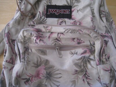 floral jansport backpacks with leather bottoms Jansport Backpack Original Vtg Leather Bottom School Laptop Floral Never  Used