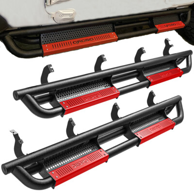 6'' Running Boards for 2022 - 2026 Toyota Tundra CrewMax Nerf Bars Side Steps Red