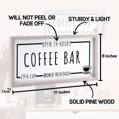 Athena's Elements Coffee Bar Signs Decor Funny Kitchen Decor Pine