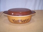 Vintage Pyrex OLD ORCHARD Casserole Dish with Lid 1.5 Qt USA