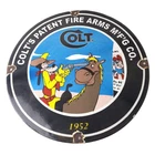 Vintage Colt Revolvers Porcelain Sign - Gun Fire Arms Gas Pump Plate Sign