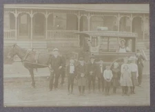 c1900 STREET VENDOR HORSE FOOD WAGON SELLING COLUMBIAN WAFFLES PHOTOGRAPH  W98