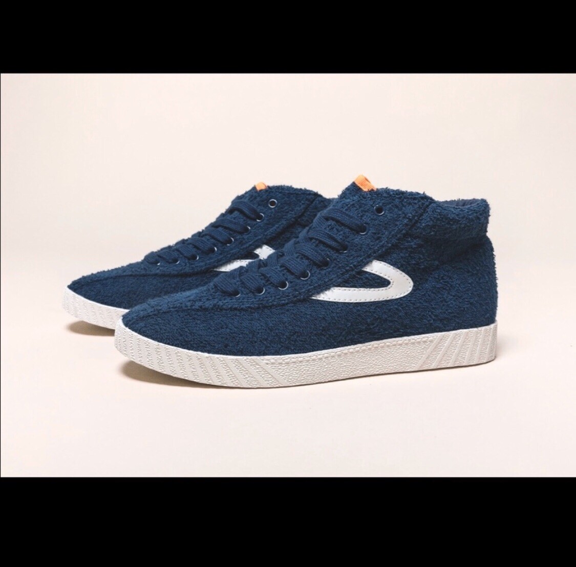 NWT Tretorn X Andre 3000 Navy Blue and White Textured Sneakers