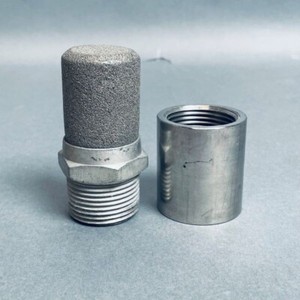 Porsilent Pneumatic Muffler G1 Threads Stainless Steel with Adapter