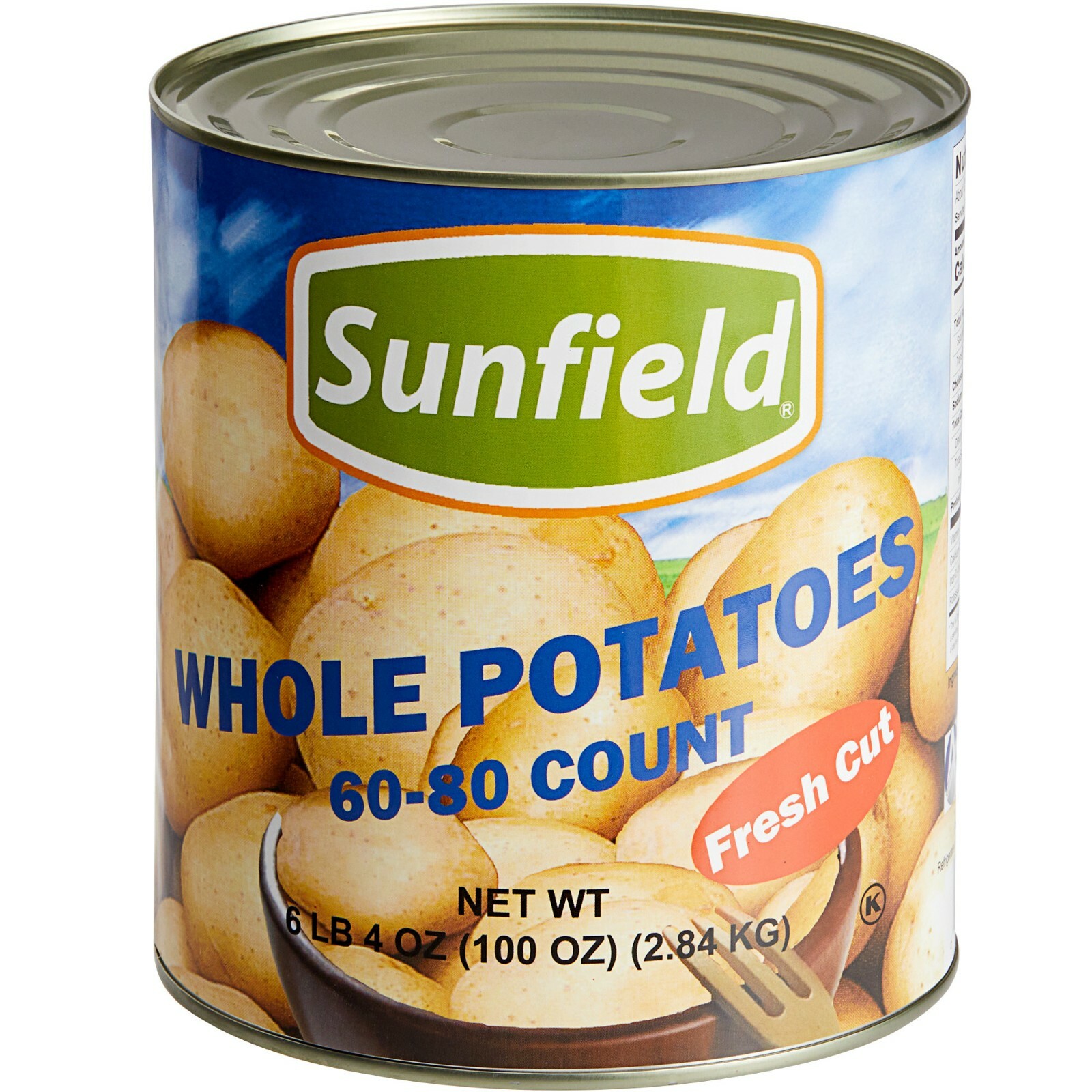 6 Case 100 oz. 10 Can 6080 Count Medium Whole Skinless White Potatoes