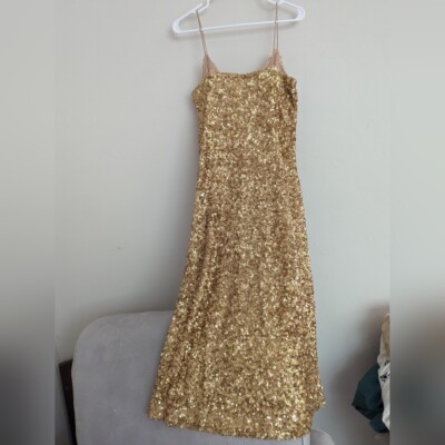 ZARA $119 LIMITED EDITION GOLDEN SEQUIN SLIP DRESS Holiday party festive S M NWT | eBay ZARA $119 LIMITED EDITION GOLDEN SEQUIN SLIP DRESS Holiday party festive S M NWT | eBay