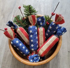 Primitive Bowl Filler Ornies Candy Tier Tray Decor LONG 5" Candy Kisses 6 pcs