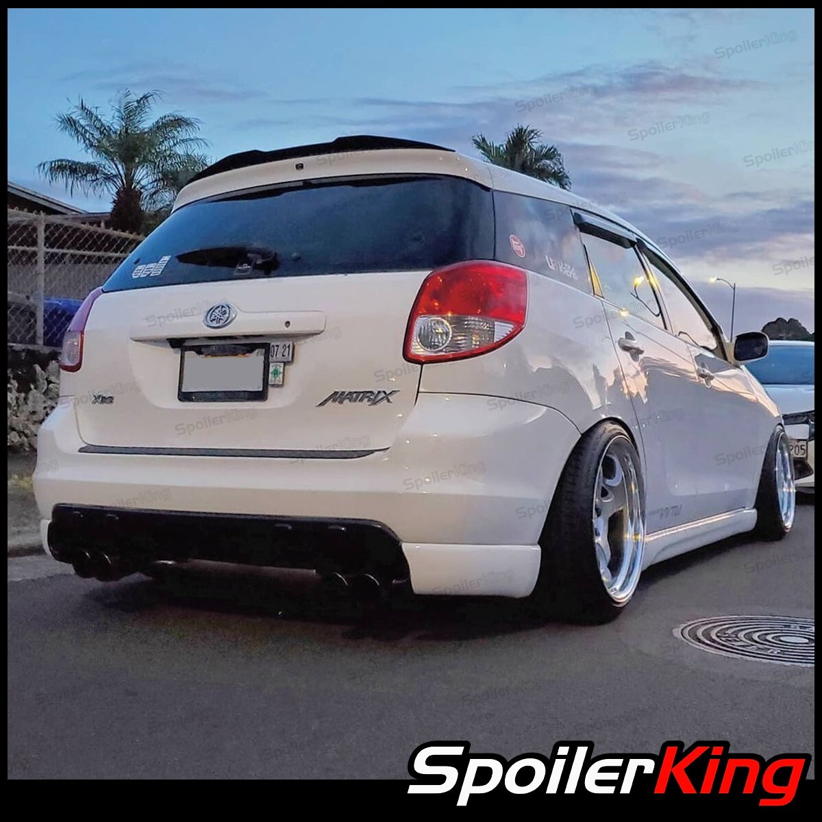 Slammed White Toyota Matrix