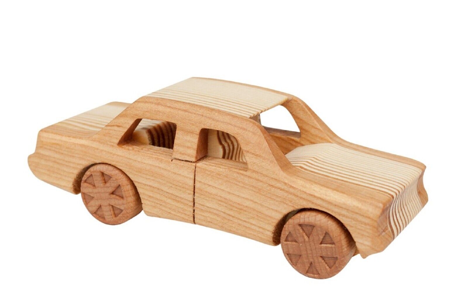 Wooden handmade Fiat 125p Car toy for kids moveable wheels very strong wood