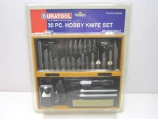Duratool (D00298) Knife Craft Hobby Set with Wooden Case - 32 Pieces 