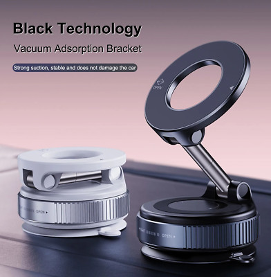 Car Phone Mount Magnetic Vacuum Holder 360° Foldable Stand for iPhone Samsung