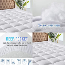 Protector De Colchon Impermeable Funda Acolchada Transpirable Enfriamiento King