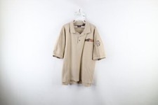 Vtg 90s Harley Davidson Mens Large Faded Spell Out Thermal Knit Polo Shirt USA