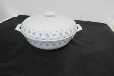 Thomas Porzellan Suppenterrine/ Schüssel m. Deckel - Blaue Blumen - Bild 1 von 4
