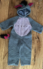 Vintage Disney Store Eeyore Costume Kids Children 4-6 Faux Sherpa Halloween