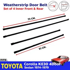 For Toyota Corolla KE30 TE31 4D SEDAN 1974-79 Inner Weatherstrip Door Belt Set 4
