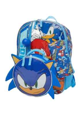 New Sonic the Hedgehog Boys 5-Pice Backpack Set