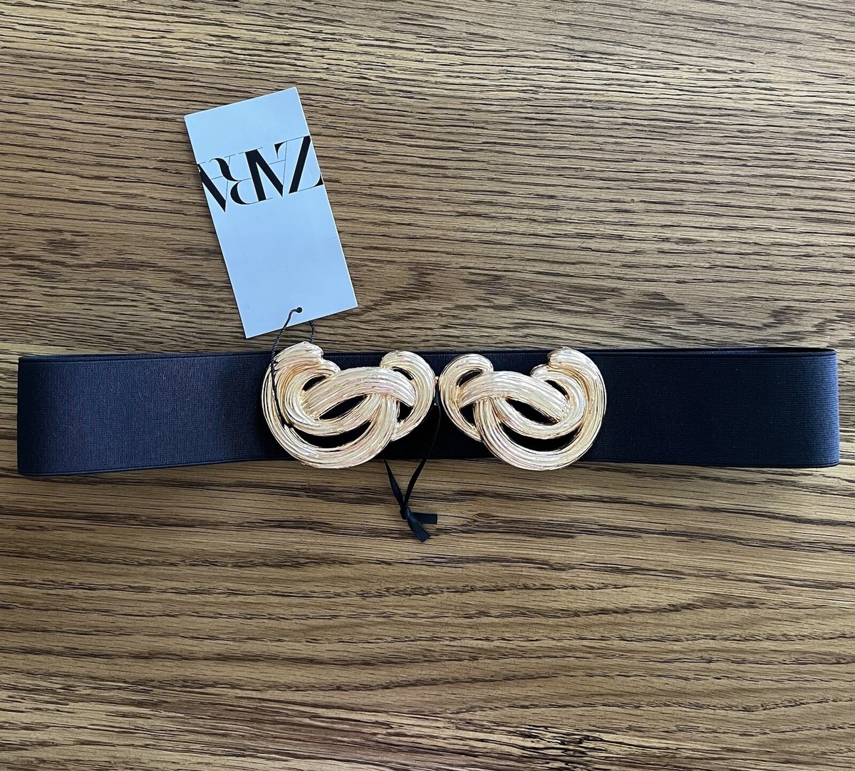 Zara BUCKLED STRETCH BELT size 32 | eBay