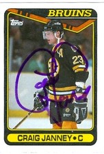 Craig Janney autographed Hockey Card (Boston Bruins) 1990 Topps #212