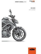 KTM Owners Manual Book Guide 2022 250 DUKE B.D. EU, JP, AR, CN, PH