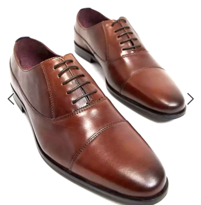 Walk London alfie toe cap shoes in brown leather Shoe Size  display picture 1