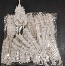 144 Pieces: Vintage Lily Of The Valley Silk Millinery Flower, White w/Pearl Buds