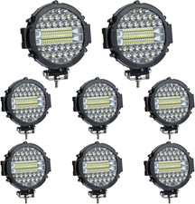 7" LED Off-Road Light Pods 201W 21000LM for Trucks SUVs ATVs Boats - 8 Pack