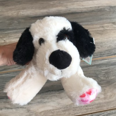 Walgreen s White Puppy Dog Lovey Plush Hearts On Paws Black Ears WITH TAGS! READ