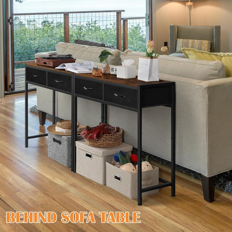 Console Table with Drawers,Entryway Table Skinny Sofa Side Table for Living Room