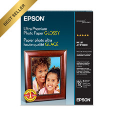 Epson Ultra Premium Photo Paper Glossy 8.5x11 Inch 50 Sheet Pack S042175 Inkjet