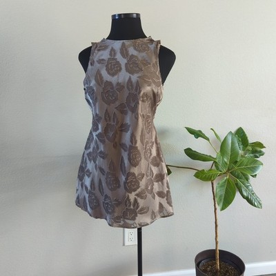 Vintage My Michelle Made In USA 11/12 90s Y2K Green Floral Sleeveless Mini Dress