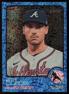 2022 Topps Heritage #590 Matt Olson Chrome Blue Sparkle Atlanta Braves
