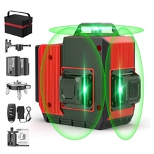 12 Lines Laser Level 3x360° Self Leveling Green Laser Level,3D Green Cross Line