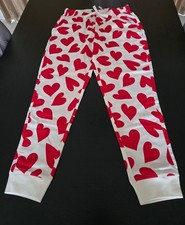 OLD NAVY Women's Pajama Light Heather Grey with Red Hearts Size L, NWT 