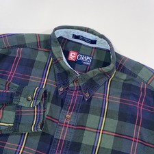 Chaps Ralph Lauren Plaid Button Down Shirt Mens Green Red Yellow Blue Size L