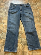 Carhartt Jeans Men's 38x32 Straight Medium/Dark Wash Blue Denim Relaxed Fit