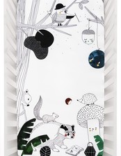 100 Cotton Sateen Fitted Crib Sheet: Woodland Dreams. Modern Nursery, Use as...
