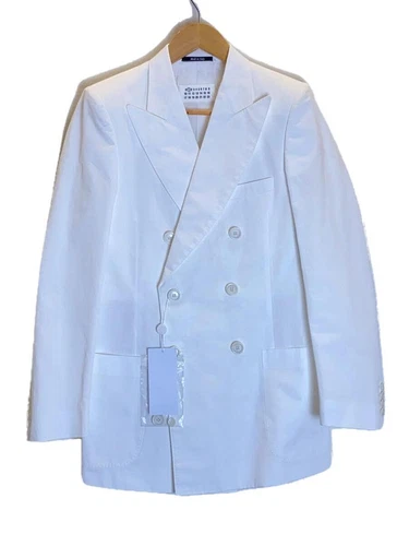 Giacca sartoriale doppiopetto Maison Margiela bianco 40