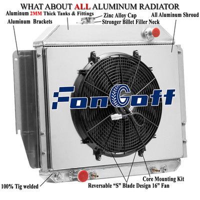 4 Row Radiator Shroud Fan For 1979-1991 Ford E100 E150 E250 E350 5.0 5.8L V8