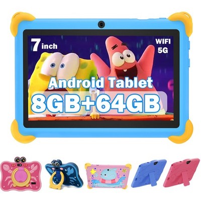 Tablet PC For Kid HD RAM 8GB+ROM 64GB 7 inch IPS Android 13 GMS 6000 mAh 5G WiFi