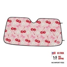 Sun Shade for Car Windshield - Foldable Car Sunshade Cherry Strawberry
