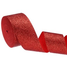 1.6 Inch x 10 Yards Sparkly Gift Wrapping Ribbon for Various Decoration, Red