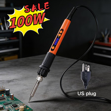 100W Digital Soldering Iron Kit Welding Desoldering Tool Set 110V US