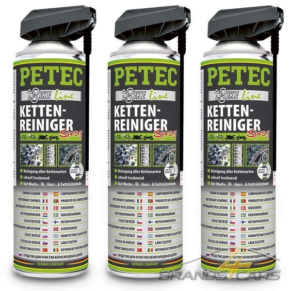 3X 500Ml Petec KETTEN-REINIGER Bike Line Kettenantrieb Fahrrad Motorrad E-BIKE-image