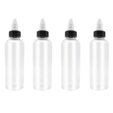 4 Pcs Dispensing Bottles, 5oz Plastic Boston Squeeze Bottles with Twist Top Cap