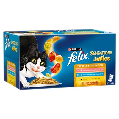 Felix 85g Sensations Jellies Favourites Selection Wet Cat Food - 36 Pack