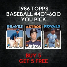 1986 Topps Baseball #401-600 - YOU PICK - Complete Your Set