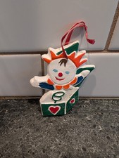 Hand Painted Vintage Metal Christmas Ornaments - Clown - Jack in the Box