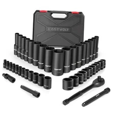  46 Pieces Drive Socket Ratchet Wrench Set, Mechanic with 72 One Size Tool Kits